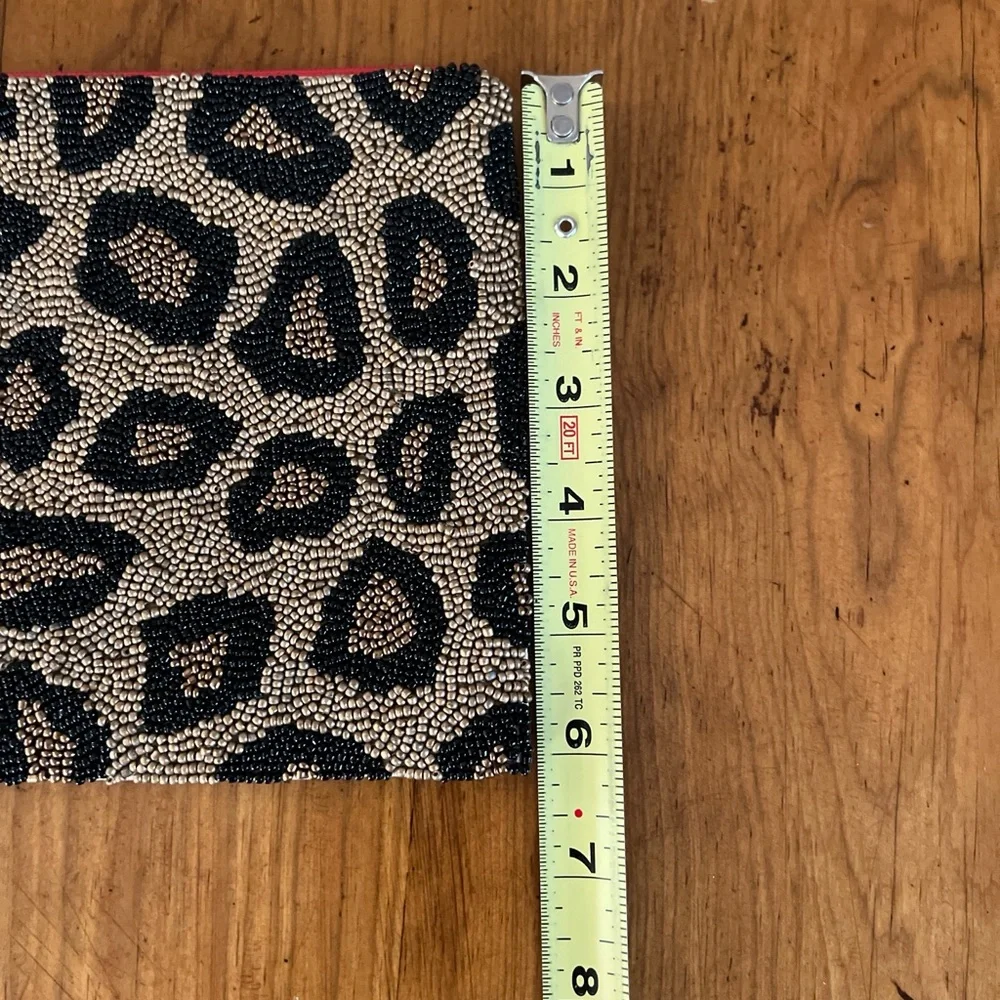 Smithsonian Animal Print Save A Species Beaded Bag NWT